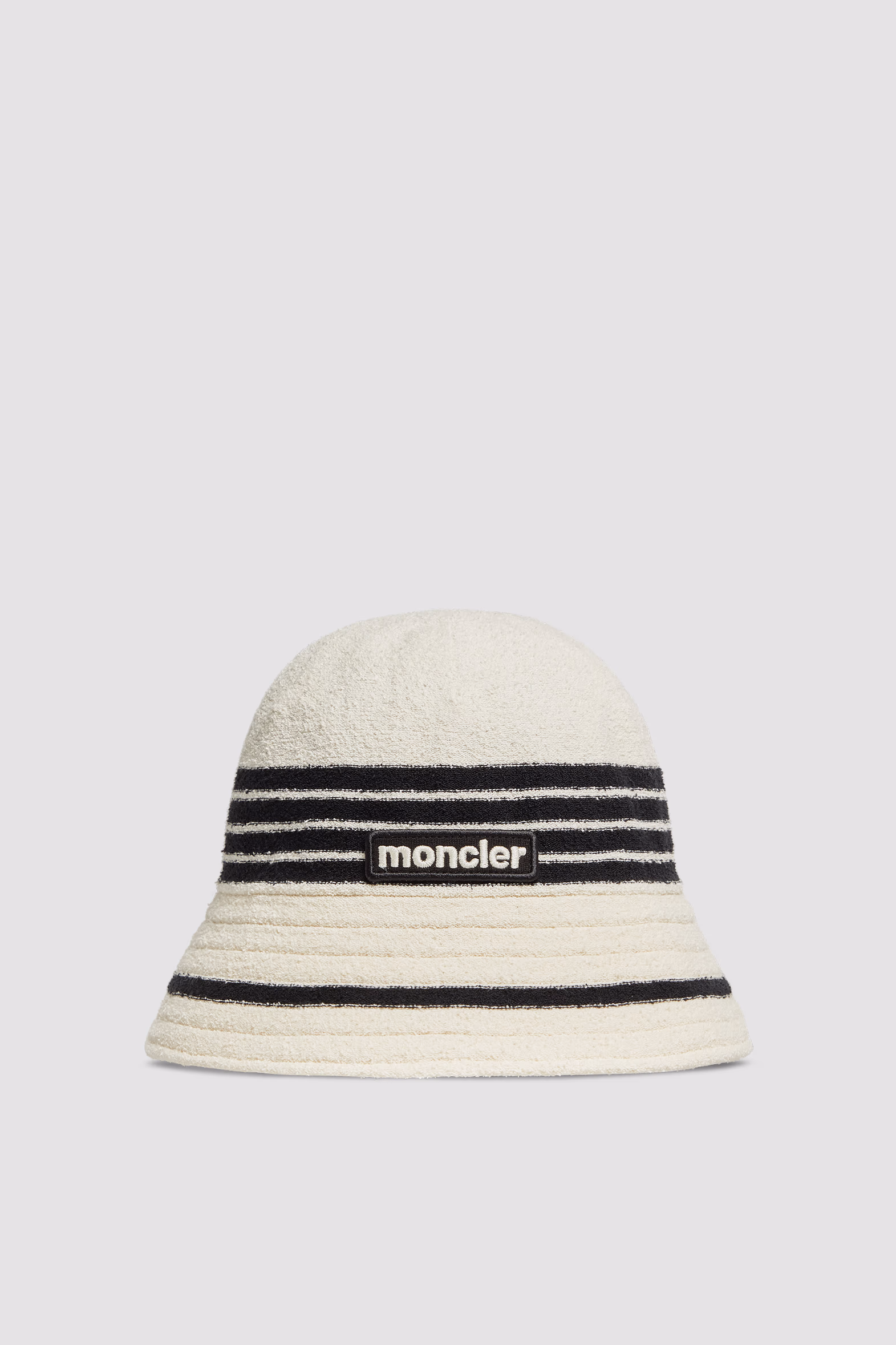 Striped Terry Cloth Bucket Hat Women Black & White Moncler